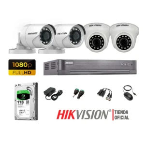KIT DE 4 CAMARAS  DE SEGURIDAD 1080P